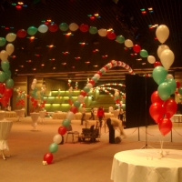 Страхотне фимерно парти във зала 3 на НДК. Комбинация от бели,зелени и червени балони. 157