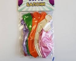 The package contains 12 non-stamped metallic balloons.