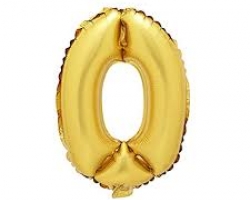 gold foil balloon with number 0