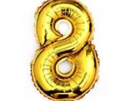 gold foil balloon with number 8