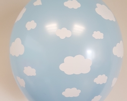Син балон с печат облак