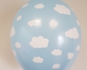 Син балон с печат облак